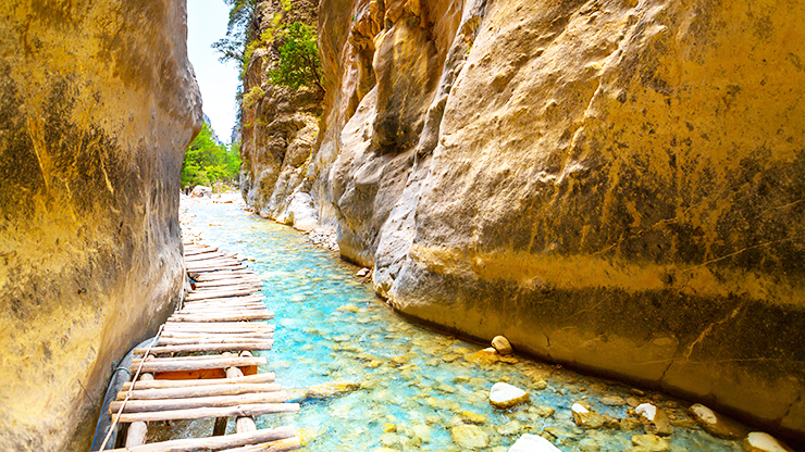 Foto: wandel door het indrukwekkende Samaria Gorge