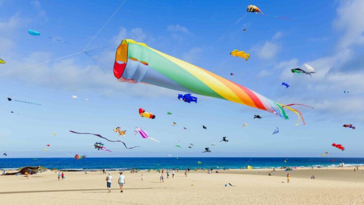 spanje fuerteventura strand corralejo kite-festival