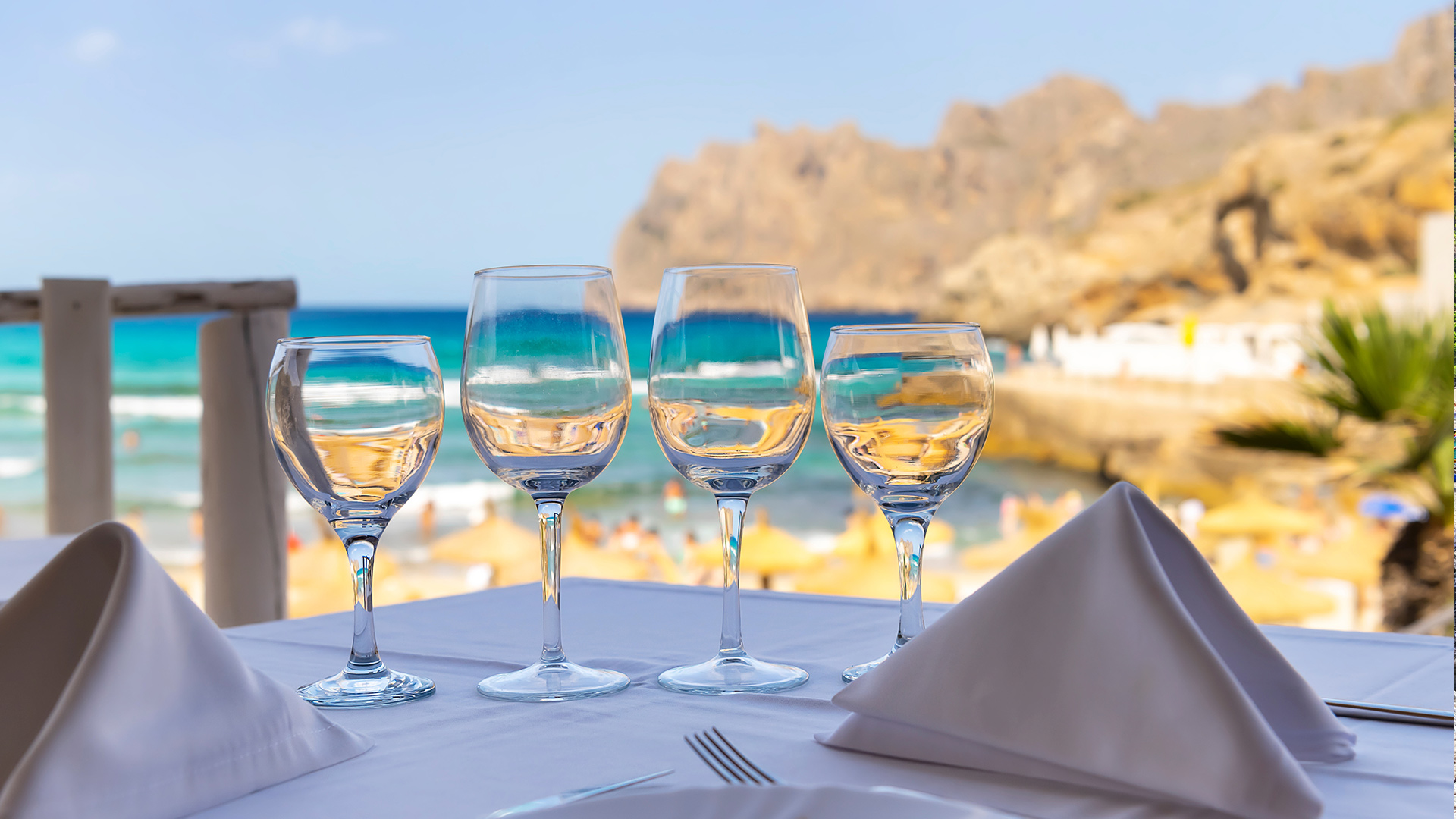 Uitzicht vanaf een restaurant in Mallorca op de zee